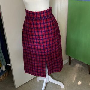 Jeanne-Ce'cile bespoke check skirt 1970s
